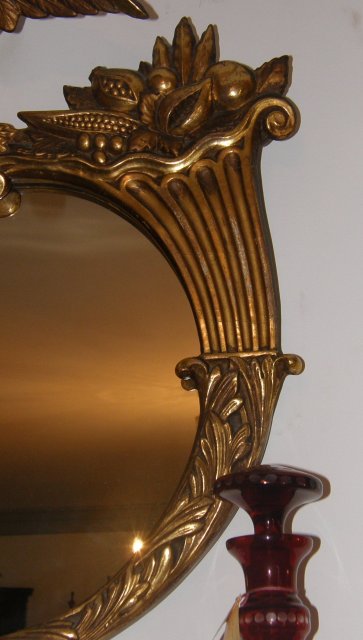 Oval Gold Leaf Mirror