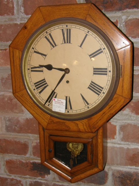 Oak School House Clock