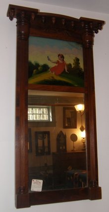 Mahogany Sheraton Looking Glass Mirror