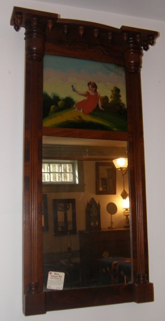 Mahogany Sheraton Looking Glass Mirror