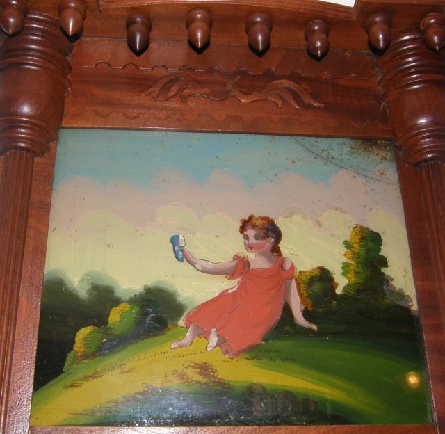 Mahogany Sheraton Looking Glass Mirror