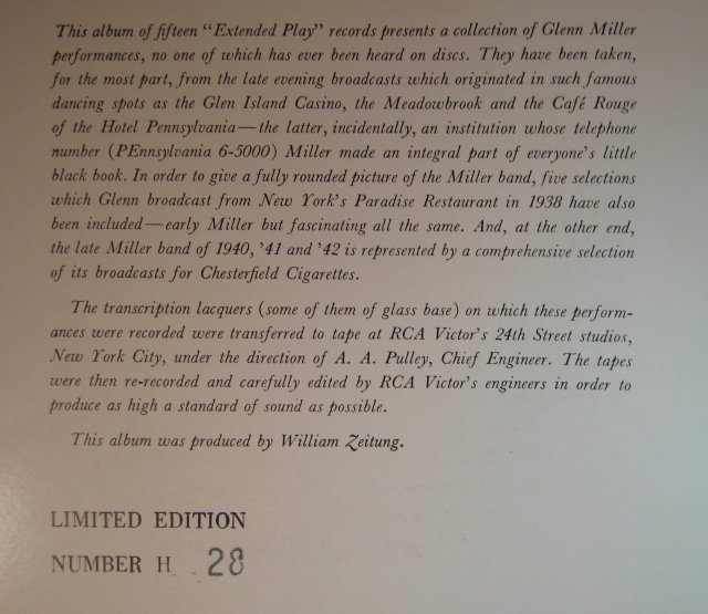 Glen Miller 45 RPM EP 15-Record Set Limited Ed. Vol. 2