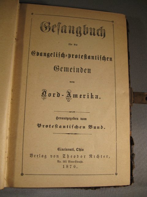 German Evangelical Songbook 1890 by Schafer