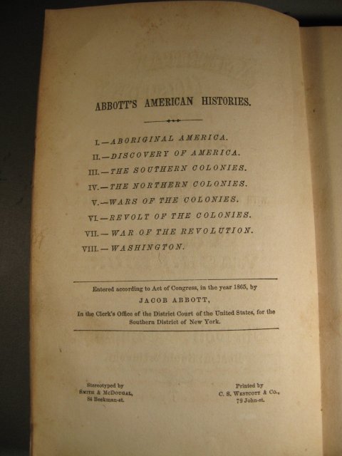 American History by Jacob Abbott Vol VIII Washington cp 1865 1st edition