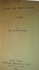Lady of the Lakes, HB by Sir Walter Scott cp. 1871 1st ed.