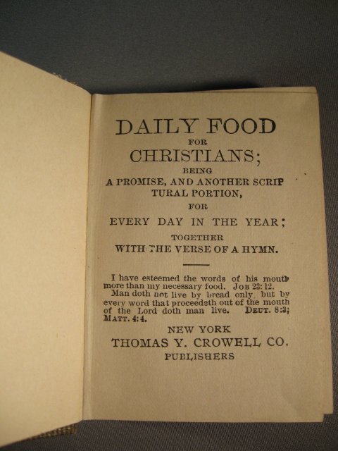 Daily Food for Christians ca. 1916 Mini book.