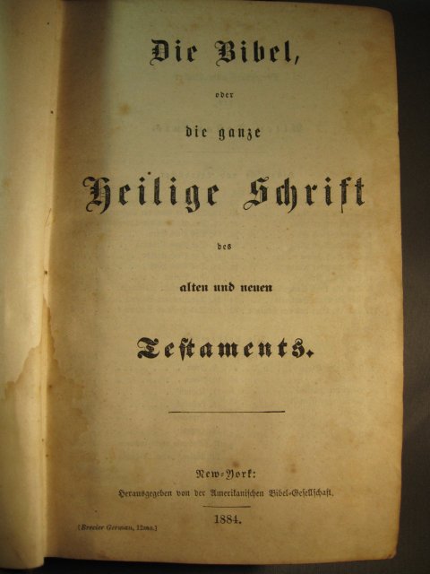 German Bible, Die Bibel cp 1884, HB