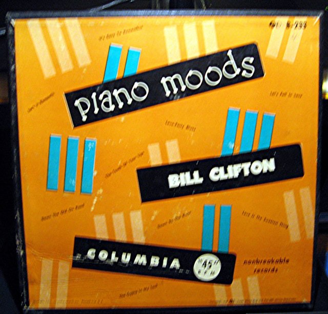 Bill Clifton Piano Moods 45 RPM Record Set in original case