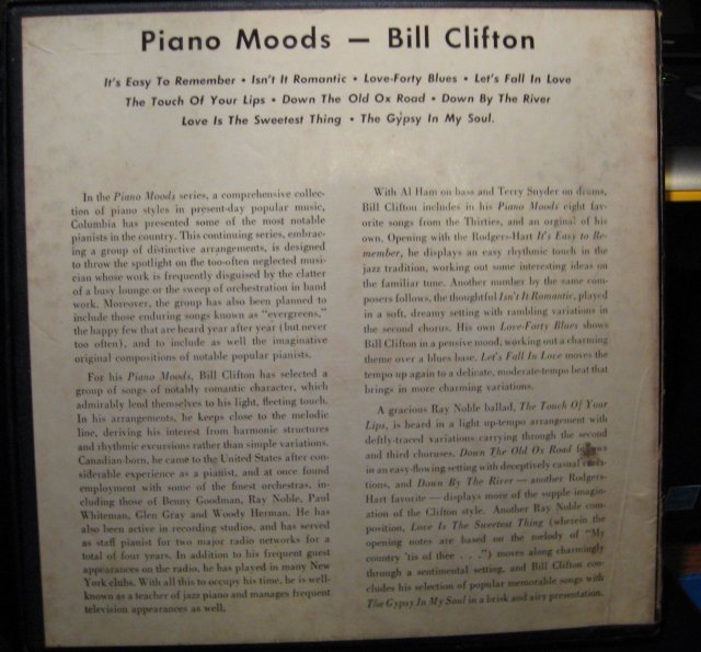 Bill Clifton Piano Moods 45 RPM Record Set in original case