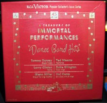 A Treasury of Immortal Performances Dance Bands 45 RPM Record Set in original Case