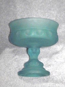 Thumbprint Blue Satin Compote