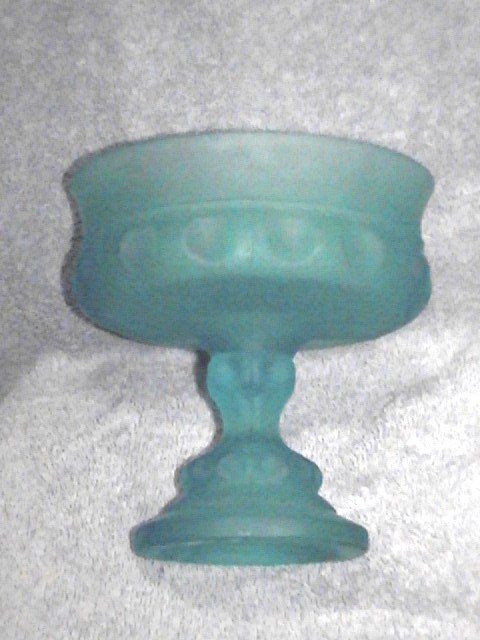 Thumbprint Blue Satin Compote