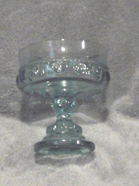 Thumbprint Blue Compote by Indiana