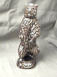 Bear Decanter Ezra Brooks 90 proof whiskey