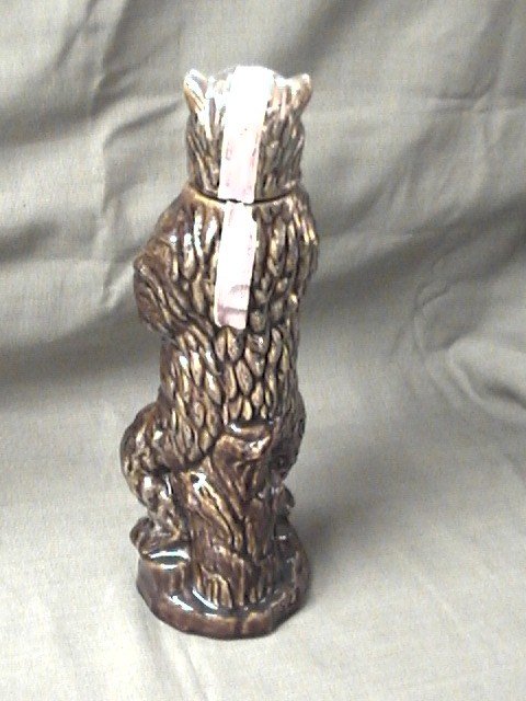 Bear Decanter Ezra Brooks 90 proof whiskey