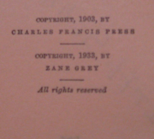 Zane Grey HB Betty Zane cp 1903, 1933