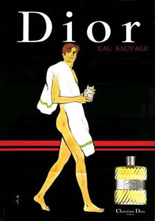 Rene Gruau Dior poster original man/towel perfume