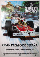 Grand Prix Spain Michael Turner original 1975 on linen