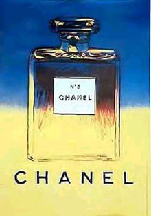 CHANEL POSTER by WARHOL ORIGINAL Blue/Yellow on linen