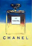 CHANEL POSTER by WARHOL ORIGINAL Blue/Yellow on linen