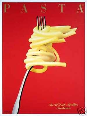 Pasta Poster small by Razzia original Signed by Artist 1983