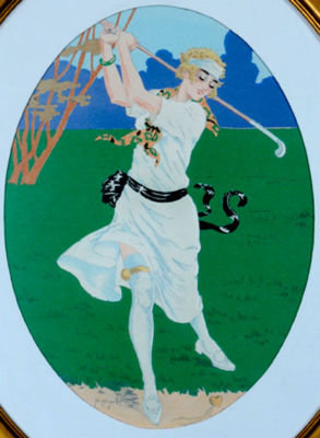 Golf Lithograph by Grellet 1920 arches paper