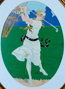 Golf Lithograph by Grellet 1920 arches paper