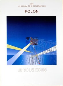 Jean Michel Folon Exhibition Je Vous Ecris Poster