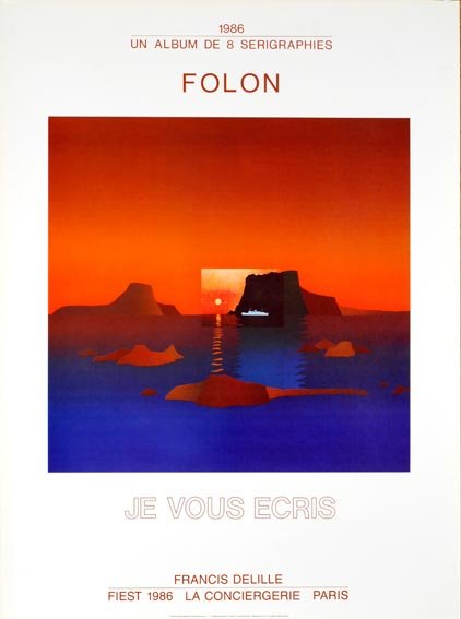 Jean Michel Folon Exhibition Je Vous Ecris Poster