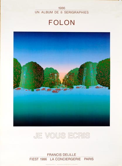 Jean Michel Folon Exhibition Je Vous Ecris Poster