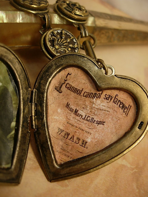 I cannot say Farewell button heart locket bracelet