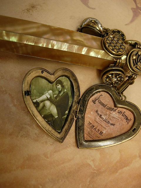 I cannot say Farewell button heart locket bracelet
