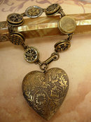 I cannot say Farewell button heart locket bracelet