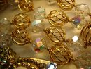 Gorgeous Gypsy necklace Aurora borealis Crystal with golden cages and dramatic tassel pendant