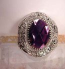 HUGE Gothic Amethyst GLass medieval Bracelet Fit for a DIVA