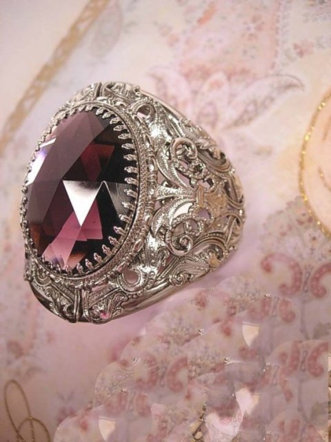 HUGE Gothic Amethyst GLass medieval Bracelet Fit for a DIVA