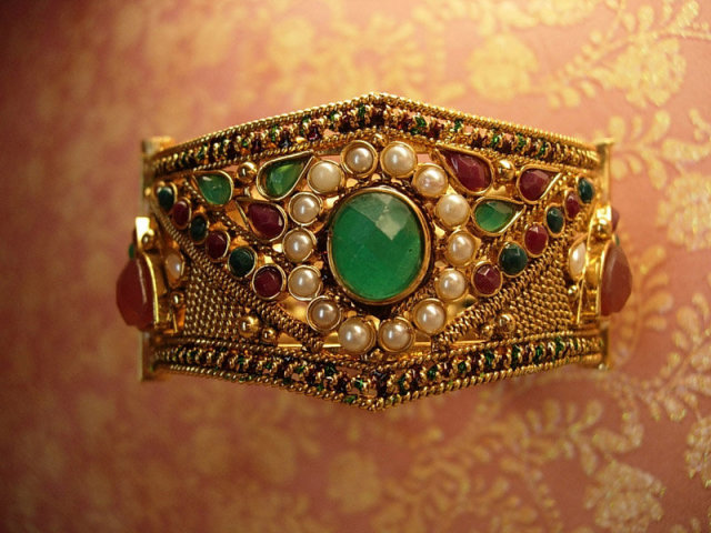 Ornate Gypsy Bracelet loaded with stones and metalwork