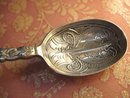 Victorian Hallmarked Enamel sterling Spoon nut spoon fabulous markings 1892 Bishton's Ltd