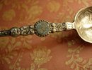 Victorian Hallmarked Enamel sterling Spoon nut spoon fabulous markings 1892 Bishton's Ltd
