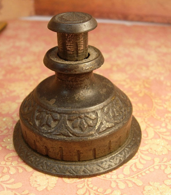 1876 Antique Mechanical Paperweight bell displayed at the 1st US worlds fair