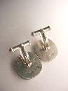Gorgeous Sterling Enamel Signed Cufflinks Modernist relief