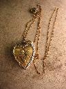 antique Victorian mixed metal Sweetheart Heart Locket Necklace