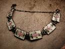 Antique Art Deco sterling Guilloche Enamel Pink Roses bracelet