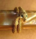Victorian Mesh snake Snake Ring Green eyed snake charmer serpent
