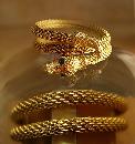Victorian Mesh snake Snake Ring Green eyed snake charmer serpent