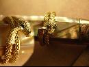 Victorian Mesh snake Snake Ring Green eyed snake charmer serpent