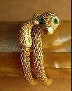 Victorian Mesh snake Snake Ring Green eyed snake charmer serpent