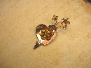 Vintage Signed Coro Sweetheart Brooch sterling and rhinestones