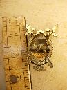 Vintage Enamel Medieval Fleur de lis Crossed swords Brooch