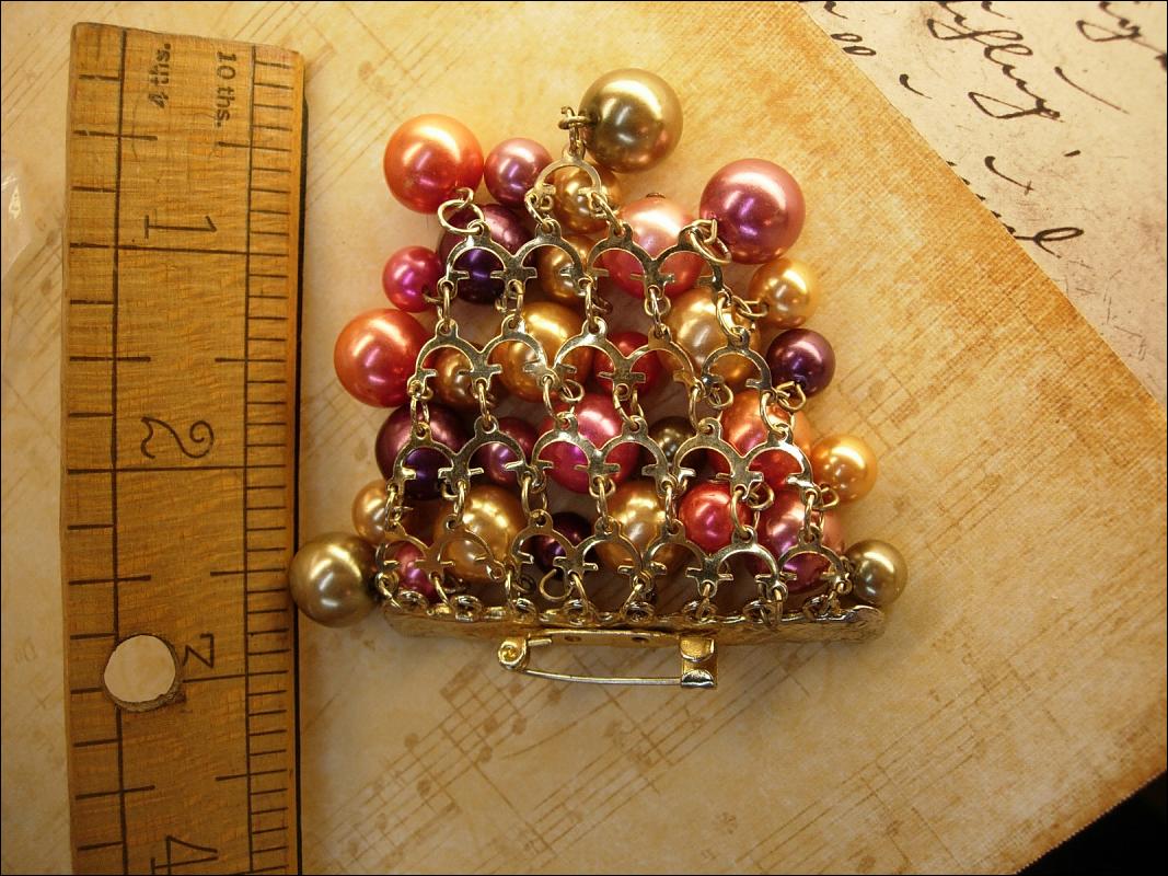 Huge Vintage Baroque Pearl Chandelier Brooch